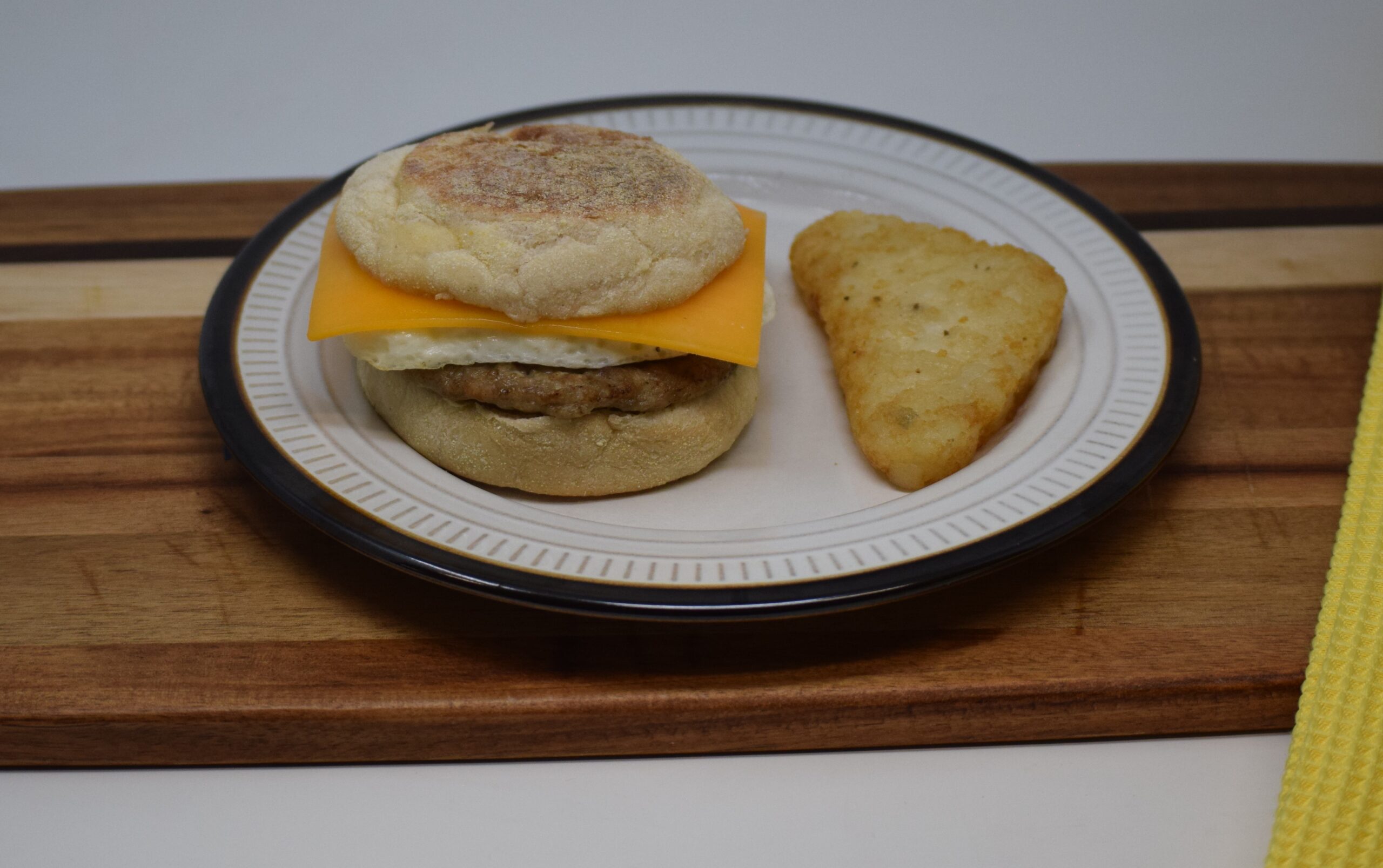 #19 - English Muffin Breakfast Sandwich, Hashbrown Triangle