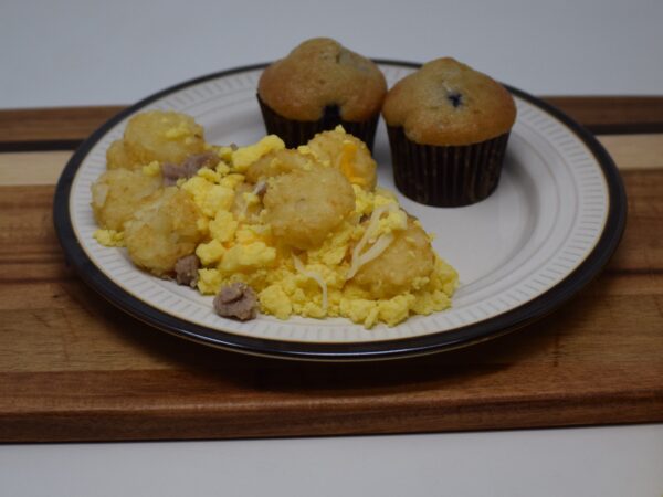 #18 - Breakfast Skillet, 2 Mini Blueberry Muffins