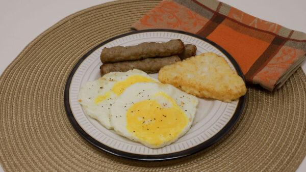 #14 - All American Breakfast (2 Eggs, 3 Sausage Links, Hashbrown)