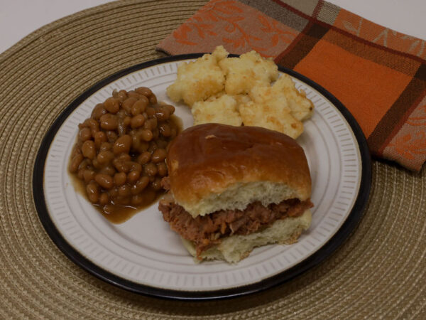 #16 - BBQ Pulled Pork Sandwich, Baked Beans, and Potato Stars