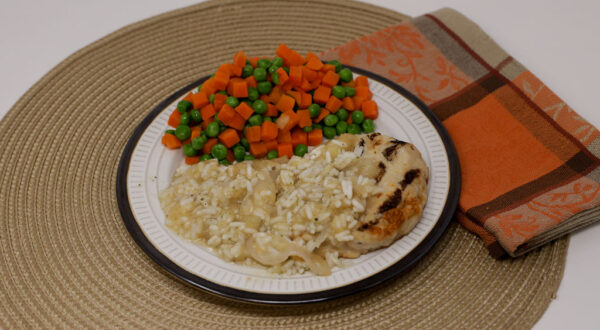 #05 - Chicken Breast Dinner, Cilantro Rice, Peas & Carrots