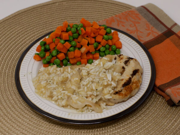 #05 - Chicken Breast Dinner, Cilantro Rice, Peas & Carrots