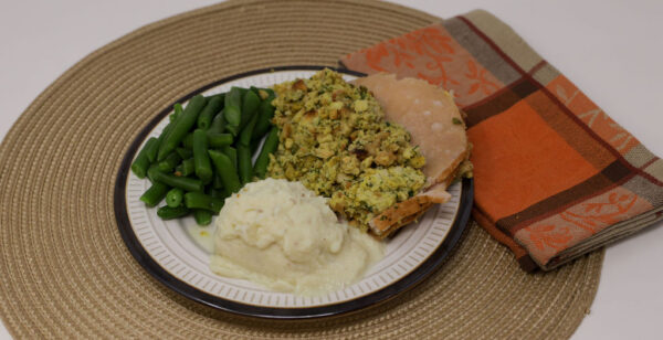 #02 - Turkey & Stuffing, Turkey Gravy, Redskin Mashed Potatoes, Green Beans