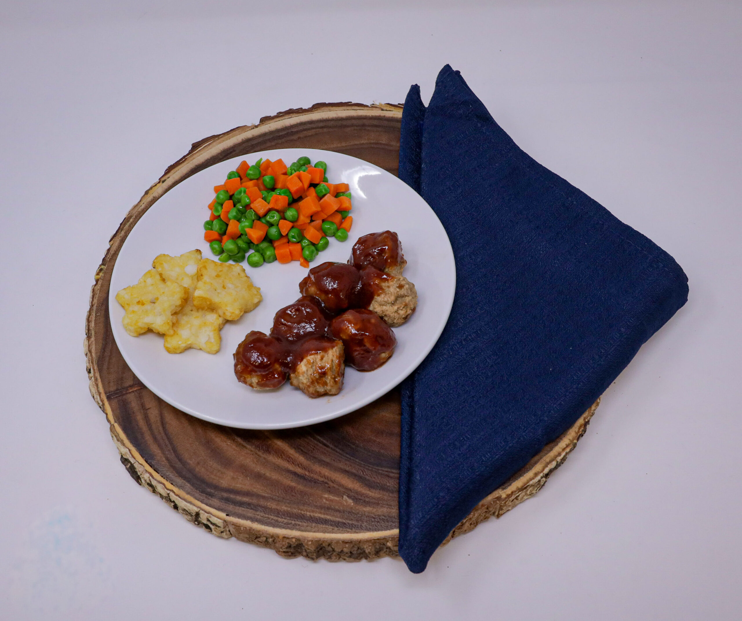 #15 - BBQ Meatballs, Potato Stars, Peas & Carrots