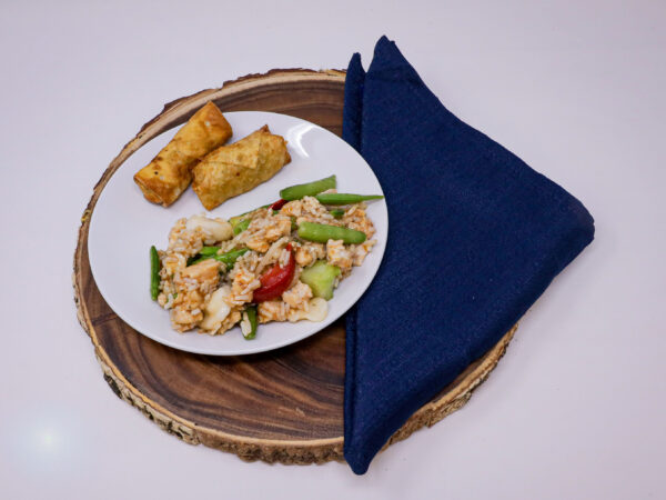 #07 - Chicken Stir Fry, Rice, (2) Vegetable Eggrolls