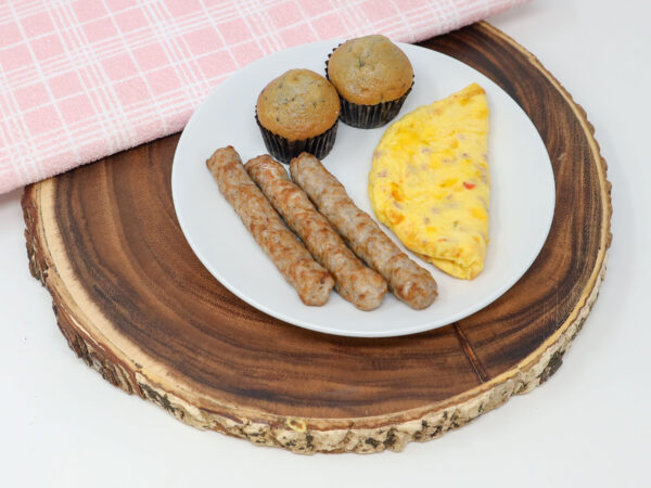 #20 - Omelet, Sausage Links, Mini Blueberry Muffins