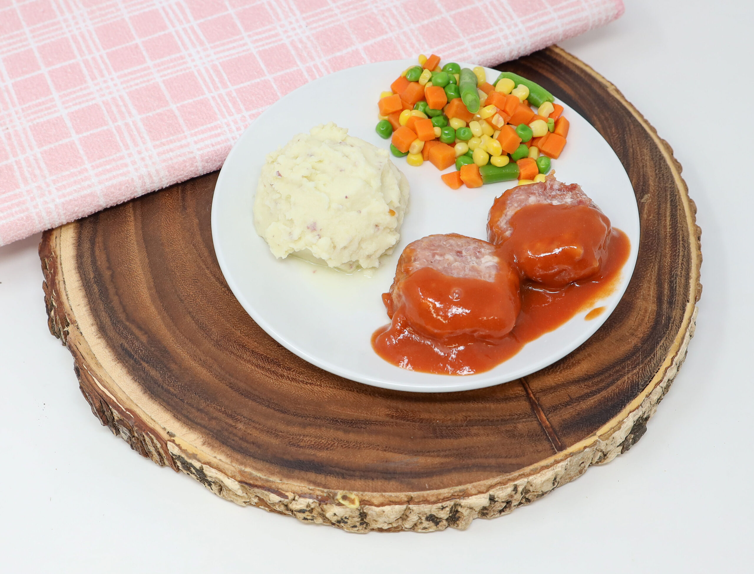 #04 - Church Meatballs, Redskin Mashed Potatoes, Mixed Vegetables