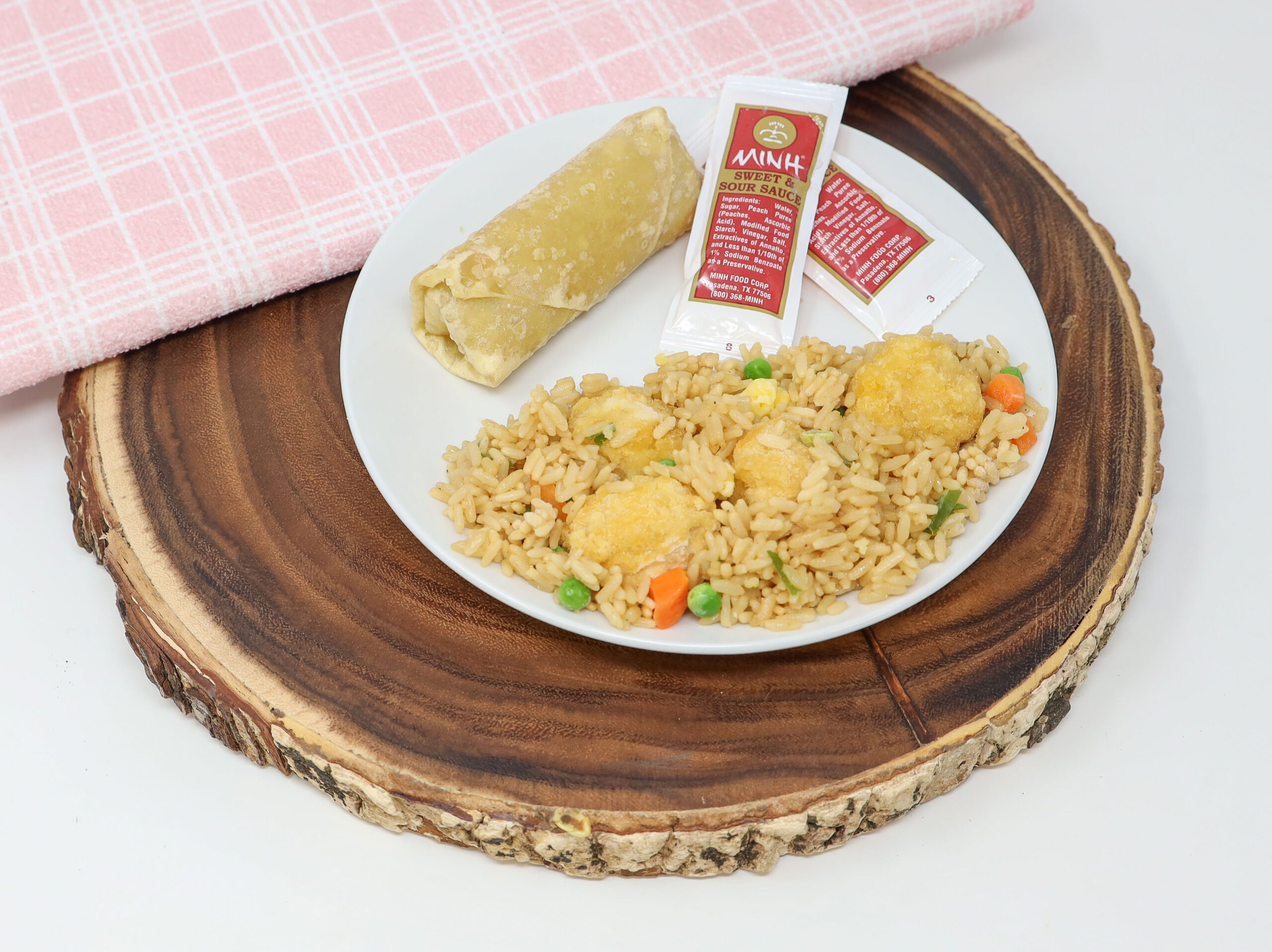 #12 - Chicken Fried Rice with Sweet & Sour Sauce, Chicken Egg Roll