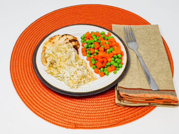 #05 - Chicken Breast Dinner, Cilantro Rice, Peas & Carrots