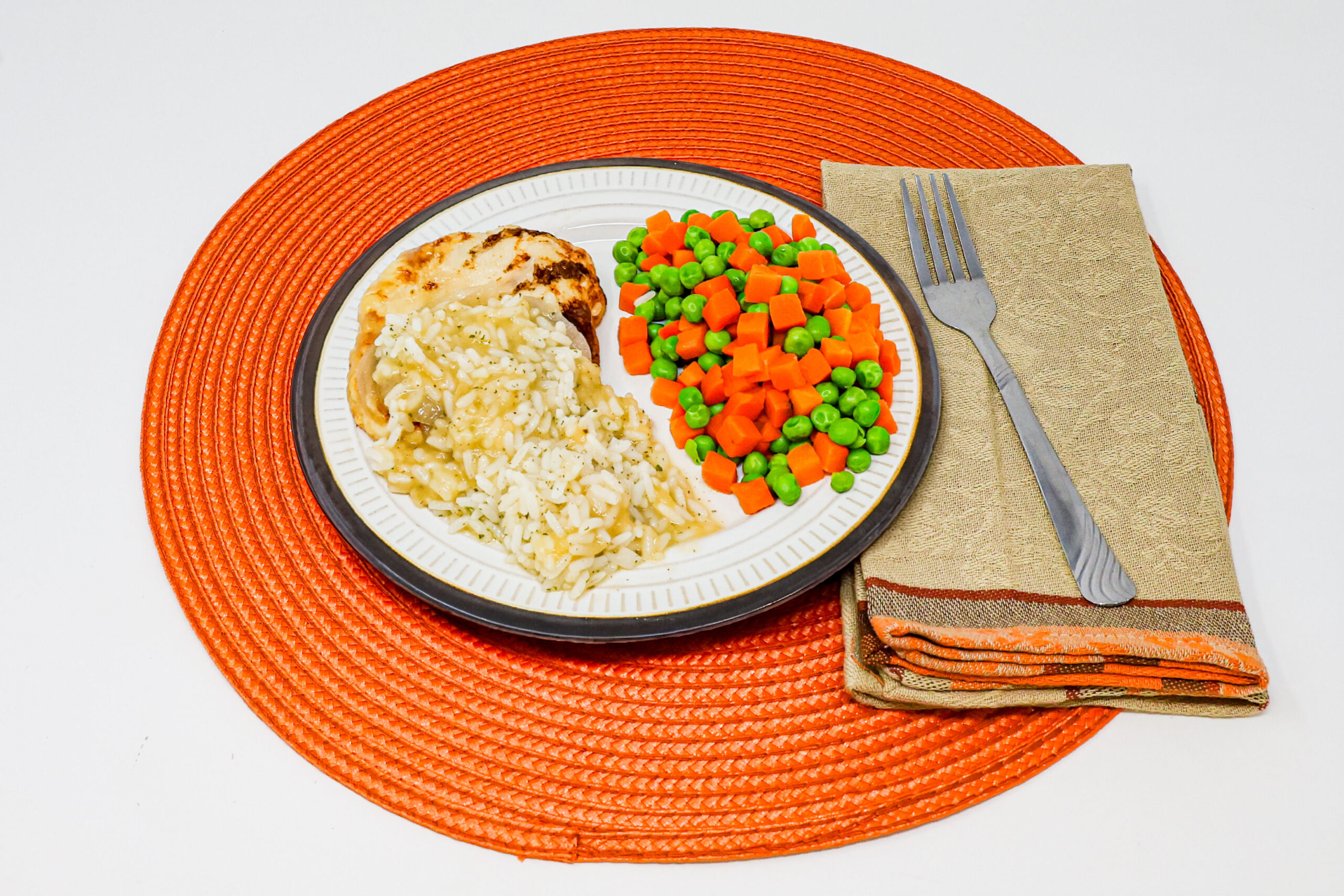 #05 - Chicken Breast Dinner, Cilantro Rice, Peas & Carrots